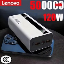 Lenovo 120W 500000mAh Power Bank High Capacity Super Fast Charge Portable New