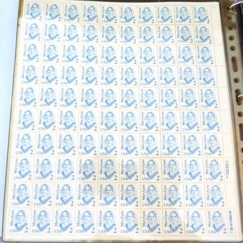 US Postage-Scott #2169-Mary Lyon-2 Cents-Full sheet of 100 Stamps-NH-FV-$2.00