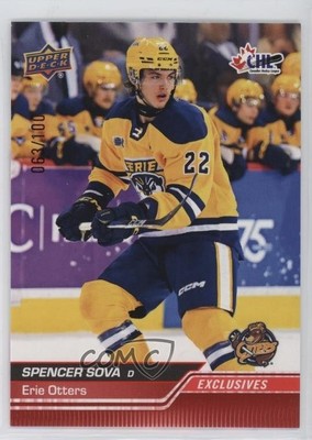 2023-24 Upper Deck CHL Exclusives 63/100 Spencer Sova #134 nv3