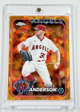 Tyler Anderson Orange /25 2024 Topps Chrome Sapphire Card Los Angeles Angels