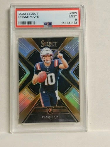 Drake Maye Rookie 2023 Panini Select XRC Prizm #503 (RC) PSA 9 First RC Patriots