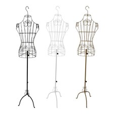 Wire Mannequin Garment Rack Torso Upper Body with Stable Base Manikin Metal
