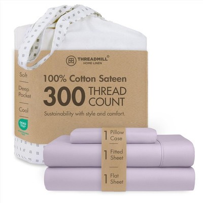 Threadmill Twin Sheets   Reine langstapelige BaumwollsatinWebart, 3teiliges B...