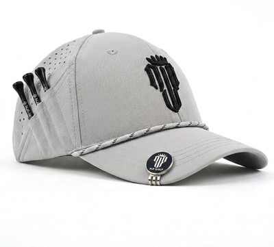 NJF Mens Golf Hat Breathable Adjustable Rope Cap with Tee Holder