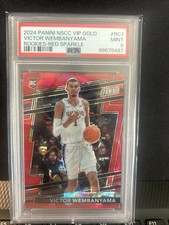 Victor Wembanyama 2024 Panini VIP Gold Rookies Red Sparkle /149 PSA 9