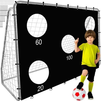 Fußballtor TRIZAND 240x170 cm für Kinder Erwachsene, Netz, Zielscheibe, Metall