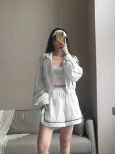 AIo Yoga Set Motivate Jacket + Track Short Suit Quick Drying Women Sport Clothes