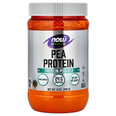 Now Foods Sports Pea Protein Natural Unflavored 12 oz 340 g Dairy-Free, GMP