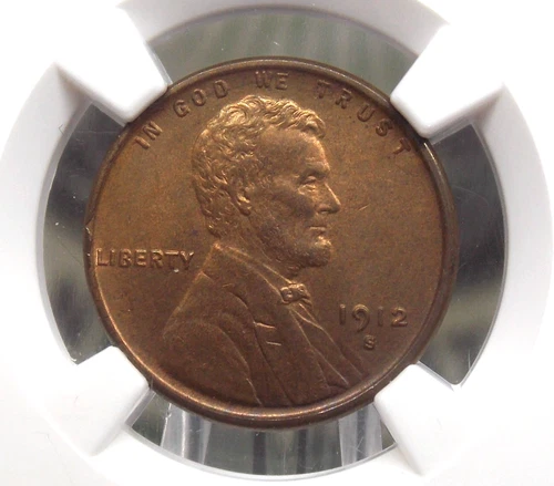 1912 "S" Lincoln WHEAT Cent 1c NGC MS64 RB #011 Red Brown Unc BU ECC&C, Inc.