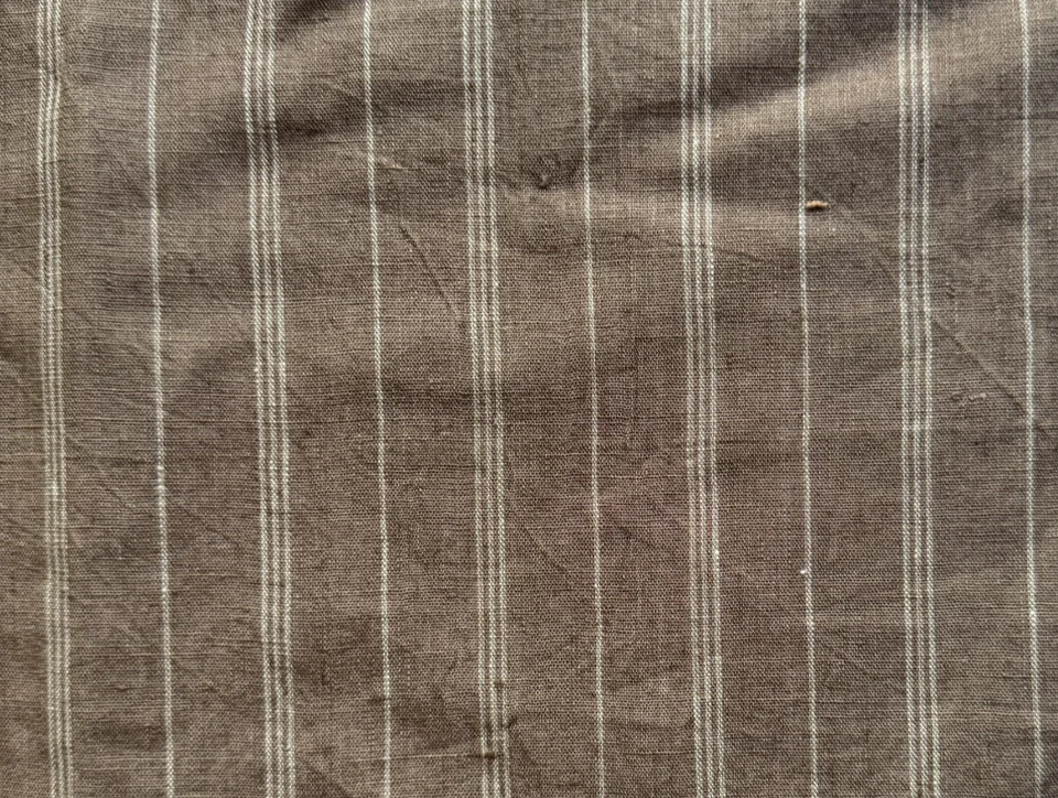 Ralph Lauren Mead Linen Stripe Fawn India Fabric Remnant 24"x24" - Image 3 of 3