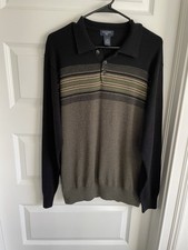 Dockers Men  s Large LS Pullover Sweater Black  Green