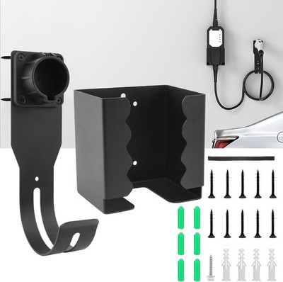 EV Charger Holder Wall Mount Kit for SAE J1772 Connector J-Hook EV Charger Ca...