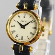 GUCCI Vintage Women's 2000L SherryLine Wristwatch Gold 21mm New Battery
