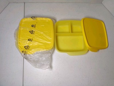 NEW Tupperware Eco Lunch-It Divided Container SET OF 2 Yellow #7503D-5 FREE SHIP