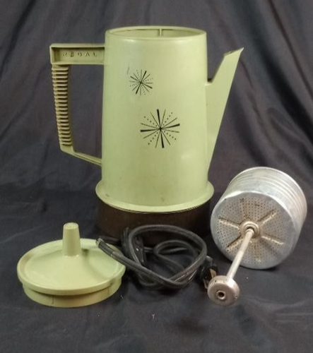 Regal Poly Perk Green Crowns Electric 4 Cup Coffee Pot Percolator w ...