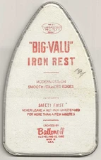 vintage Big-Valu Iron Rest (Pro-Tex), Ballonoff, Cleveland. 19c store price