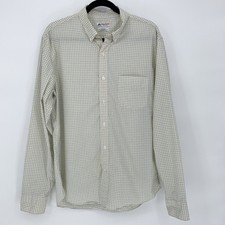 J.Crew Button Down Shirt Men's Large Yellow Blue Gingham Thomas Mason Italy