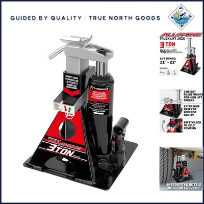 All-in-One Hydraulic Jack and Stand for Trucks, SUVs, RVs, Load Capacity 3 Tons
