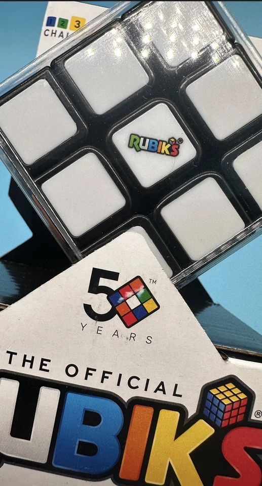 THE OFFICIAL RUBIKS CUBE PUZZLE BRAIN TEASER 50th ANNIVERSARY (New sealed  Box) - Image 3 of 4