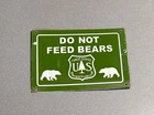 VINTAGE 14” SMOKEY BEAR DO NOT FEED PORCELAIN SIGN CAR GAS TRUCK OIL MOTORCYCLE