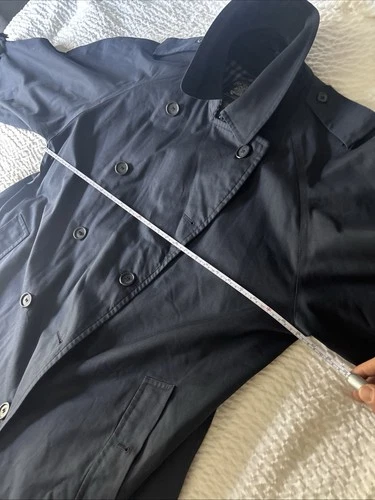 Burberrys Double Breasted Navy Blue Men's Trench Coat Superb Size 50 Long image 21