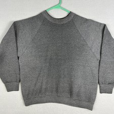VTG Raglan Blank Sweatshirt Fits Medium Fruit of the Loom 1990s Gray Faded USA