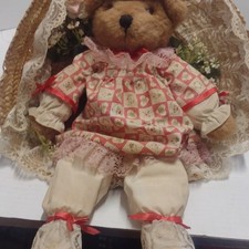 Brown Teddy Bear Plush with Dress Bonnet Shoe...