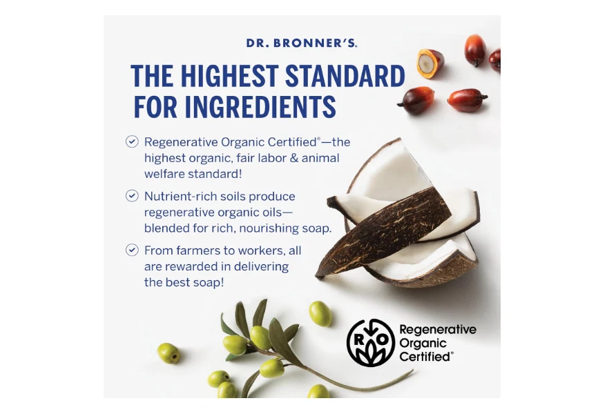 Dr. Bronner's Pure-Castile Magic Soap Peppermint 4-Pack x 32 oz (Total 128 oz) - Image 4 of 4