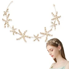Mermaid Starfish Headband Rhinestone Bridal Hair Accessories Star Headpiece 
