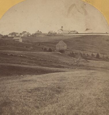 Maine State Prison from the West Thomaston ME Fernald Stereoview c1870