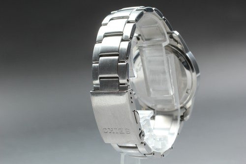 *NEAR MINT* SEIKO SPIRIT 5T24-0AA0 ALARM Quartz Black Dial Mens Watch from JAPAN - Picture 4 of 10