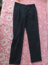 DOLCE & GABBANA BLACK blue PINSTRIPE VIRGIN WOOL DRESS PANTS SZ 44 (33x32)