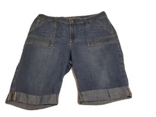 Gloria Vanderbilt Womens All Around Slimming Effect Blue Jean Shorts Size 14