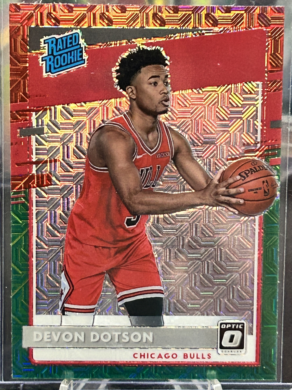 2020-21 Donruss Optic #173 Devon Dotson Choice Red and Green