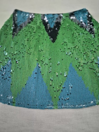 French Connection Sequin Green Mineral/Multicoloured Skirt Size 8 RPP £95.00 - Picture 2 of 10