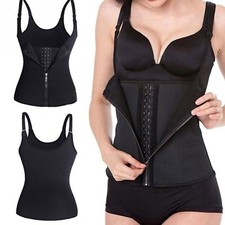 Fajas Reductoras Colombianas Shaper Waist Trainer Vest Corset Tank Top Zipper