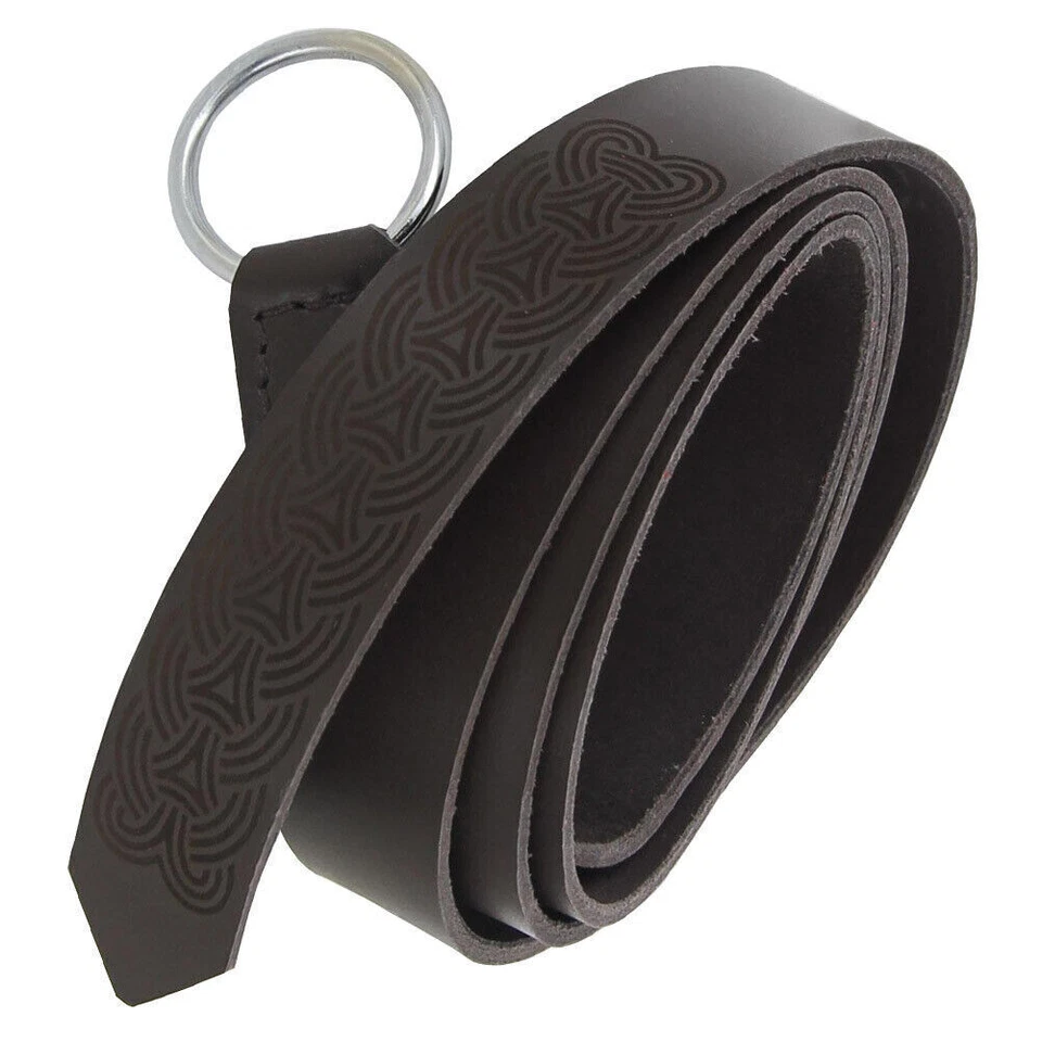 Cinturón túnica de cuero tejido vikingo medieval - Accesorio de disfraz de caballeros renacentistas Foto 4 de 4