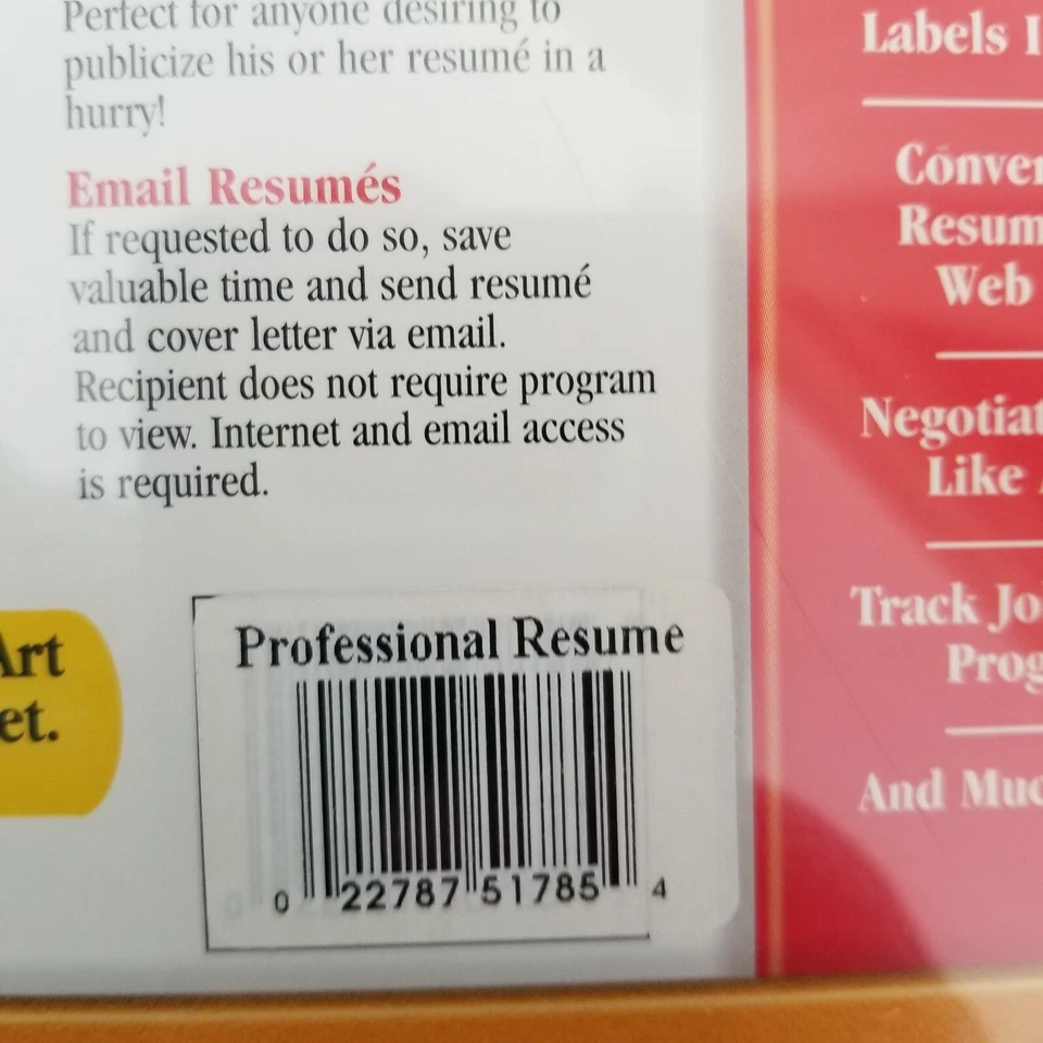 Professional Resume Plus CDR 2002 PC Cosmi Corp, FACTORY SEALED! - Image 3 of 4