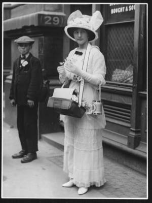 Lady Buckingham sells roses for Alexandra Rose Day Historic Old Photo