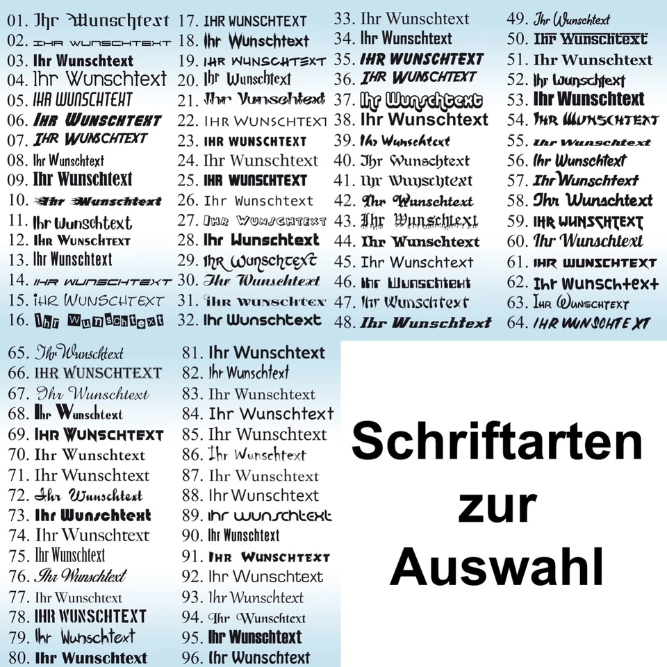 Wunschtext Aufkleber selbst gestalten Schriftzug Zahl individuell 1 x 1cm - Bild 2 von 4