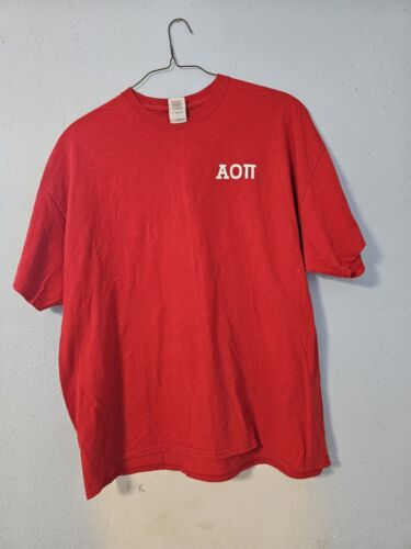 Alpha Omicron Pi Red T Shirt Printed Letters Cinco De Mayo Design Size 2XL