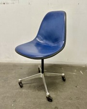 Eames for Herman Miller Vintage Original Blue 1960s Pivot Side Chair PSCC