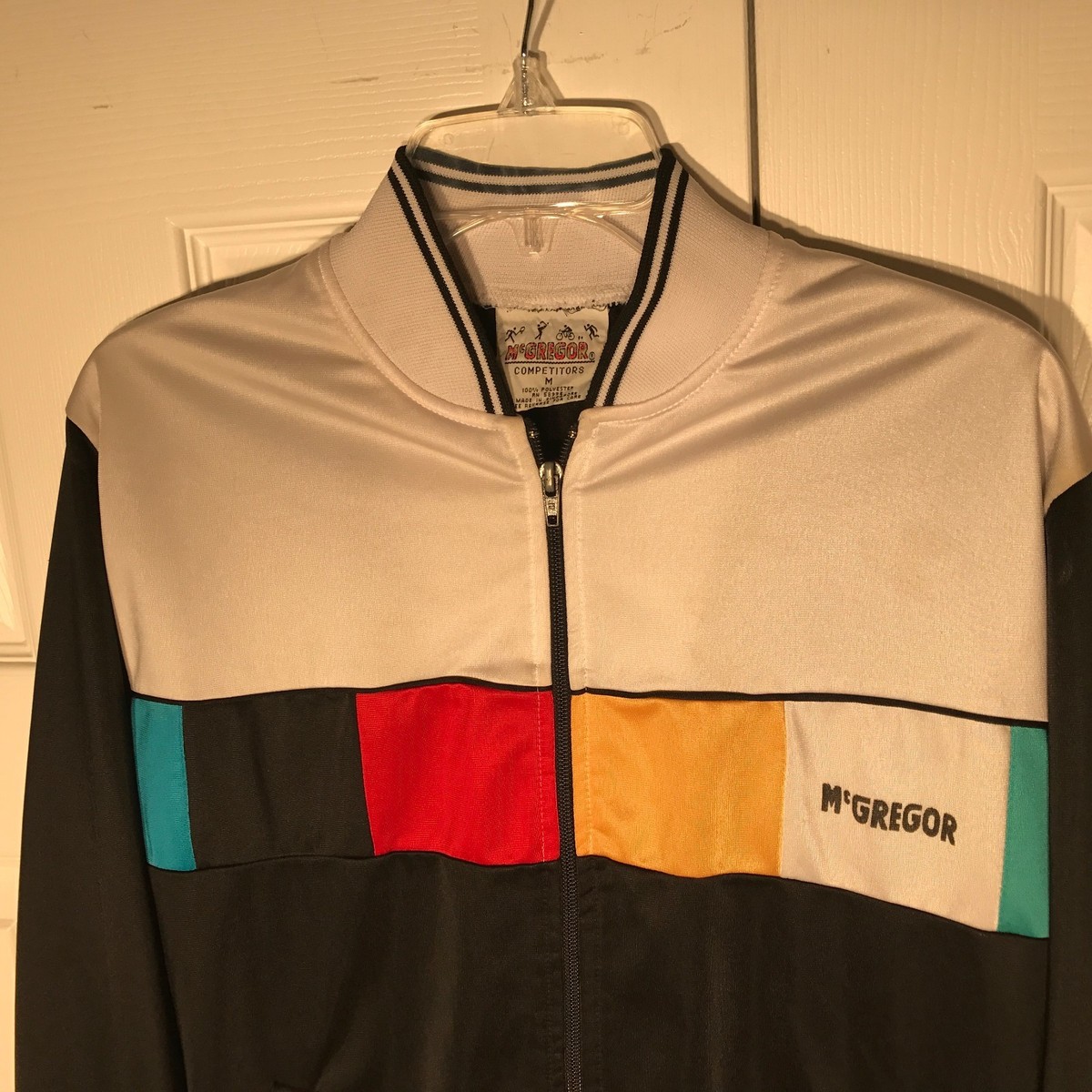 VTG RETRO 80s McGregor Mens Medium Color Block Track Jacket VTG RETRO 80s McGregor Mens Medium Color Block Track Jacket