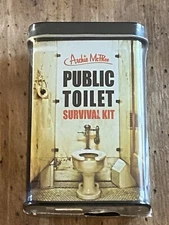 PUBLIC TOILET SURVIVAL KIT in TIN BOX  2011 Archie McPhee NOVELTY Item NEW!
