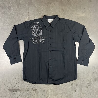 Bruno New York Shirr Mens XL Black Stripes Y2K Grunge Button Long Sleeve Preppy | eBay Bruno New York Shirr Mens XL Black Stripes Y2K Grunge Button Long Sleeve Preppy | eBay