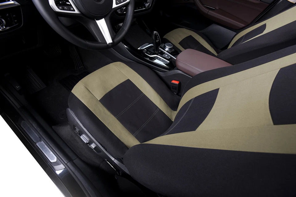 Juego completo de fundas de asiento de coche protectoras de tela de poliéster accesorios interiores 9 piezas Foto 2 de 4