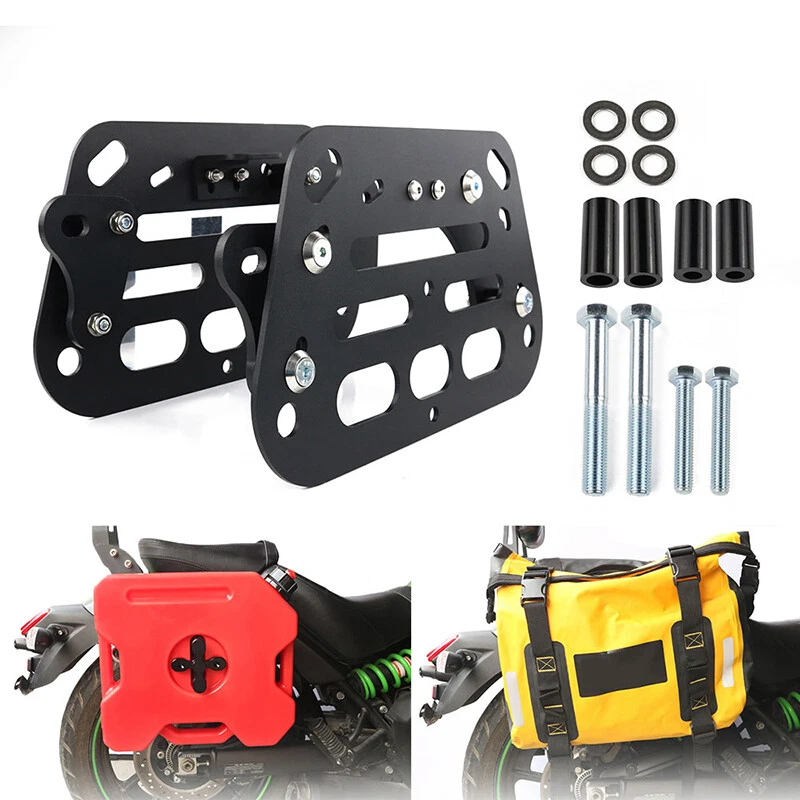 Alforjas VH6 + Soporte Para Kawasaki Vulcan S/W 650 - Cuero Sintético Impermeable, 42x37x16 Cm, Robustas