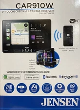 NEW Jensen CAR910W 1-DIN Digital Media Car Stereo w/ 9" Touchscreen, CarPlay