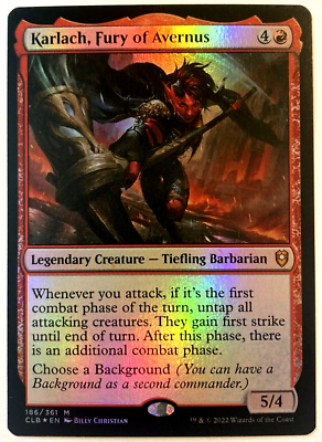MTG Karlach, Fury of Avernus FOIL Commander Legends Baldur's Gate