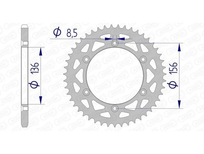43779 - 15206 - 520 Aluminum Crown Compatible with SHERCO SE 250 I-F FACTOR